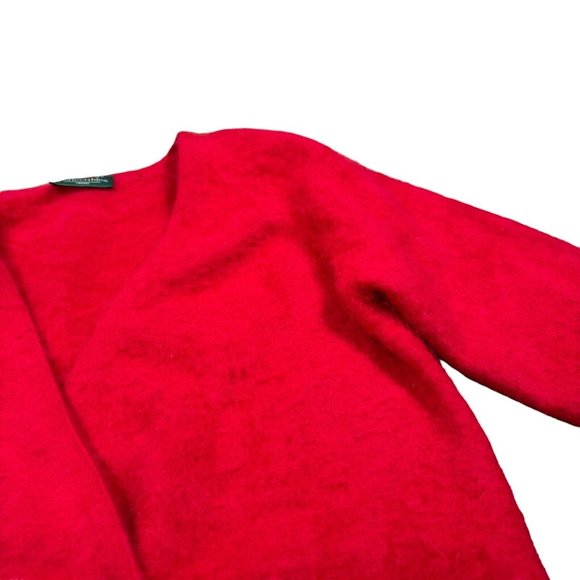 Vintage Parkhurst Red Buttoned Angora Rabbit Hair Cardigan Sweater‎ Women's Sz M - Picture 4 of 12